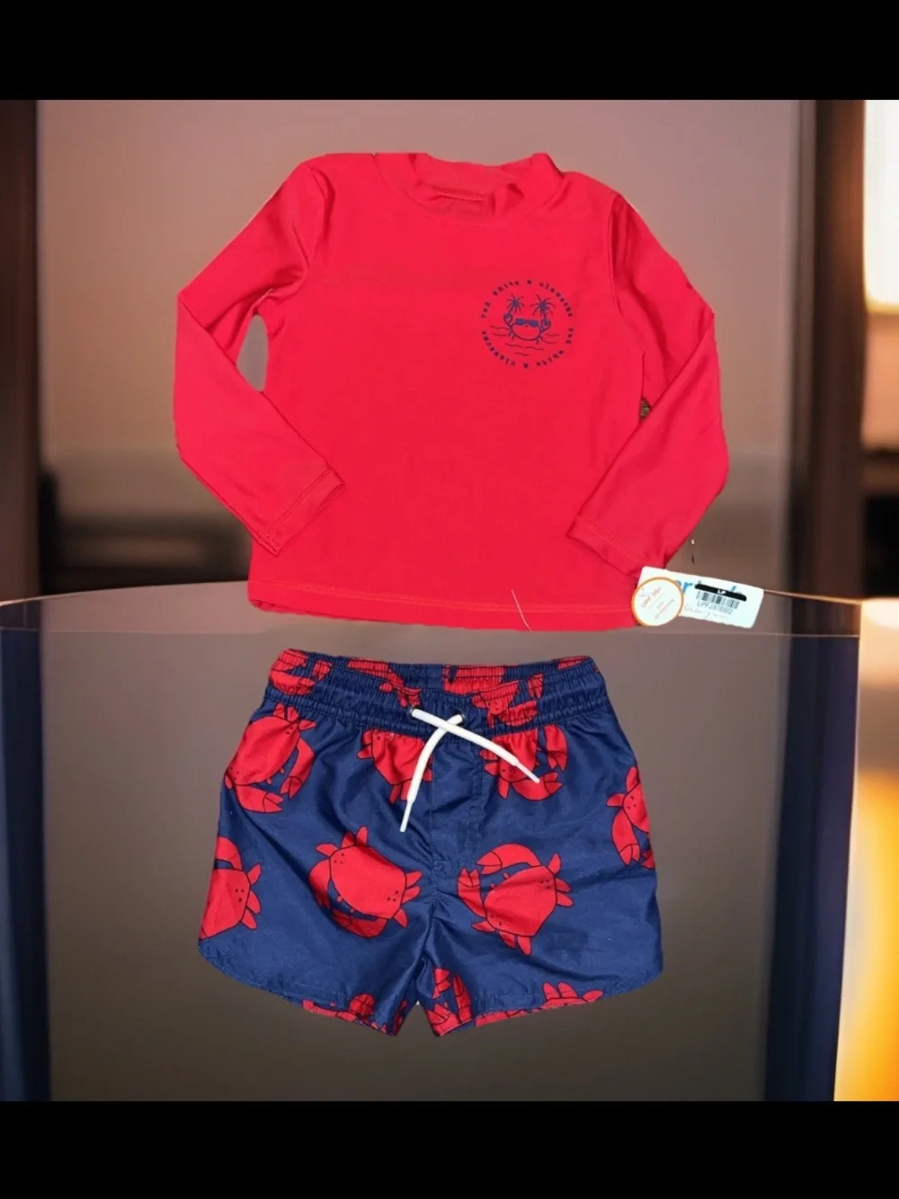 Carter's Toddler' 2pc Lobster With Rash Guard & Pineapple UV 50 Protection
